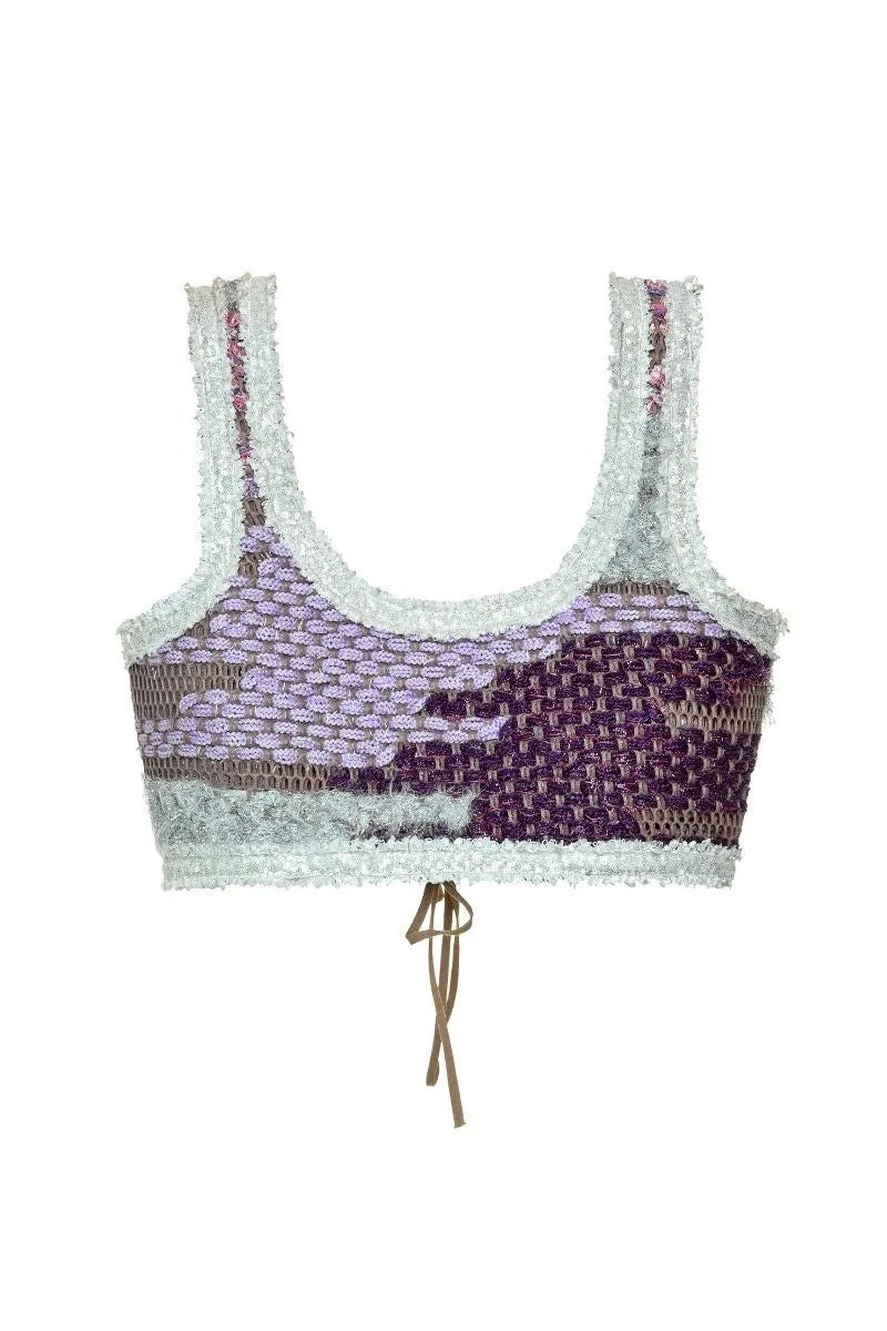 AVRIL CROP TOP IN PURPLE MULTI
