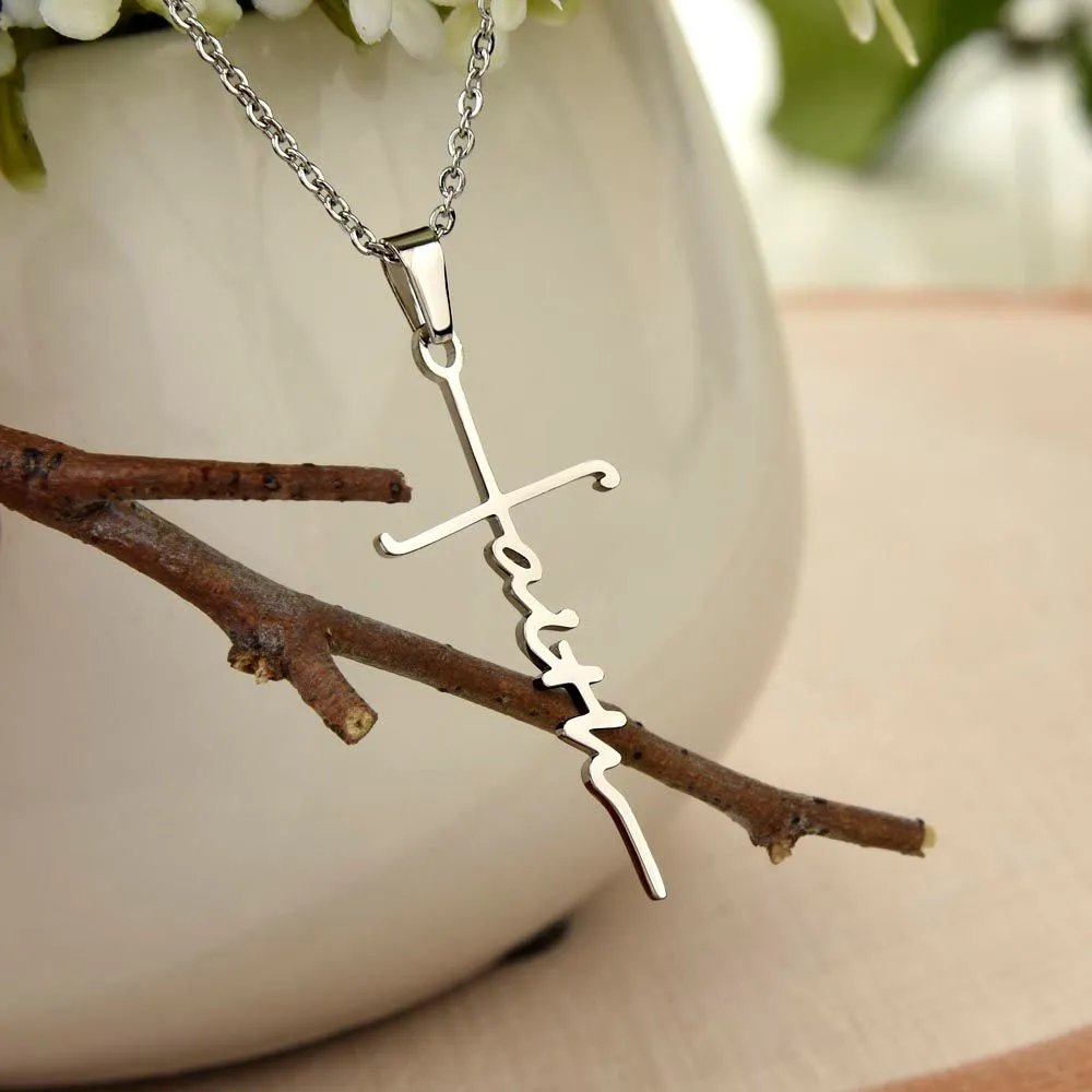 But If We Hope For What We Do Not Yet Have, We Wait For It Patiently - Faith Cross Necklace with Message Card - Gift for Her - Gift for Him