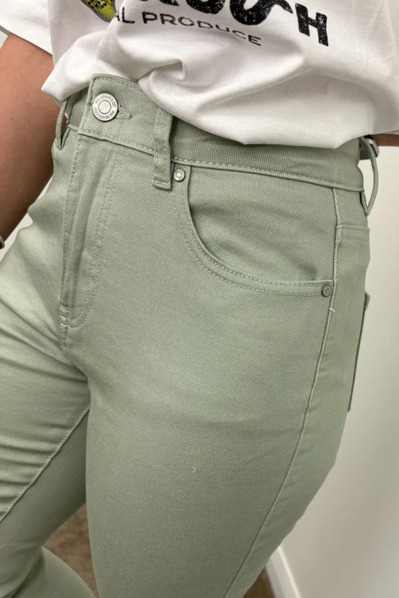 Ex M&Co Boyfriend Jeans Denim Sage Green