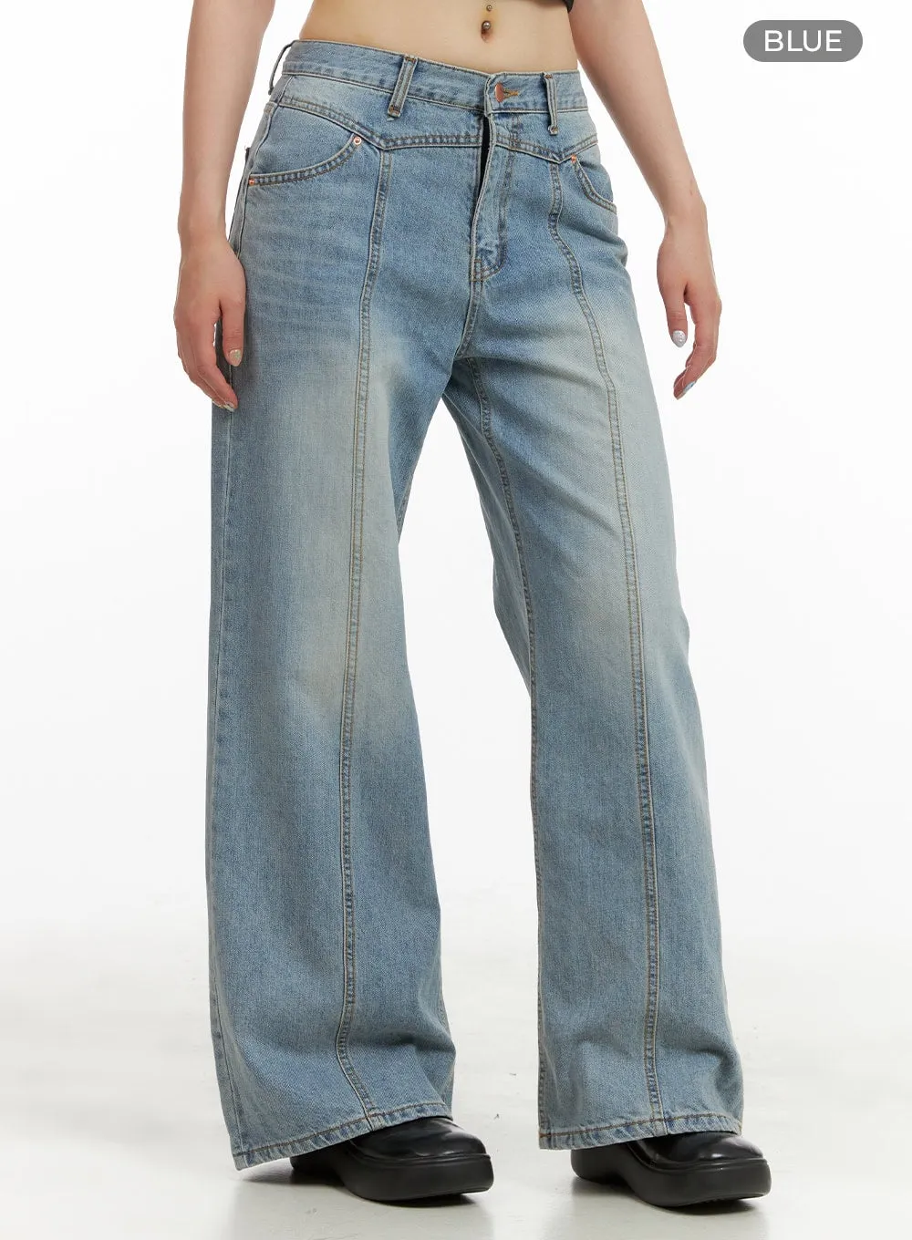 Front Seam Bootcut Jeans CU424