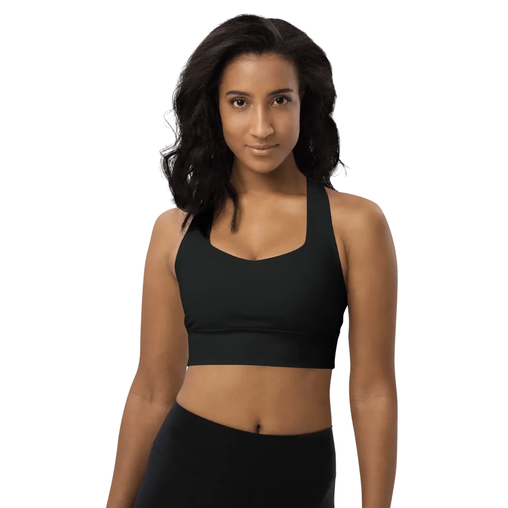 FYD Long-Line Sports Bra in solid black