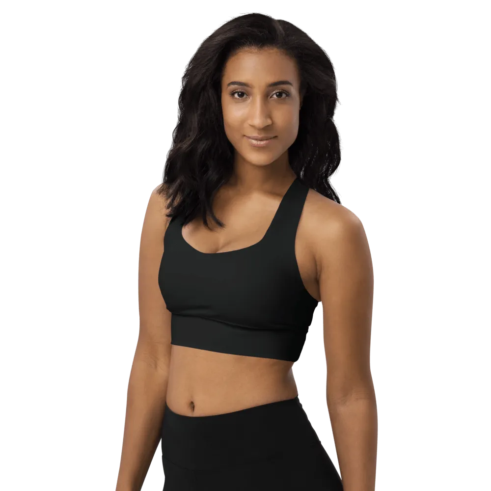FYD Long-Line Sports Bra in solid black