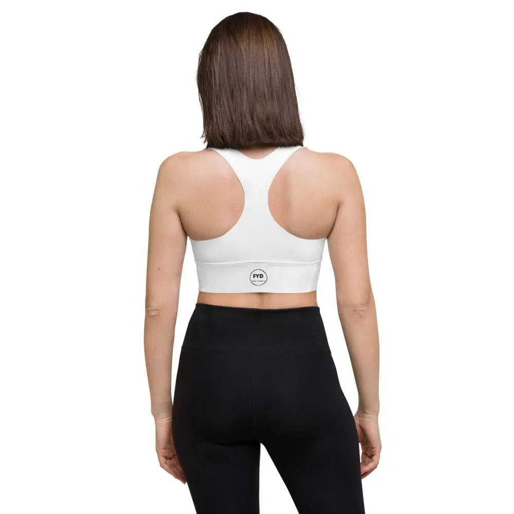 FYD Long-Line Sports Bra in solid white