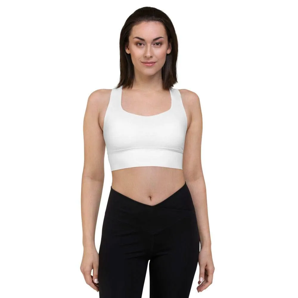 FYD Long-Line Sports Bra in solid white