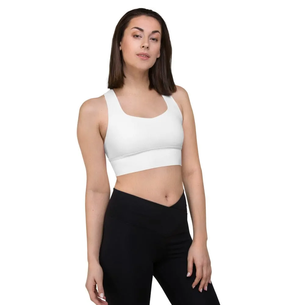 FYD Long-Line Sports Bra in solid white