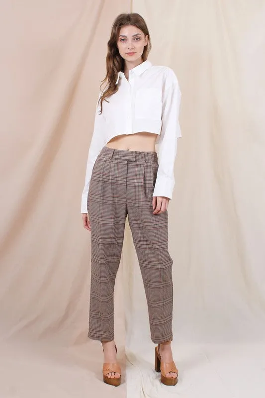 Henri Swing Button Down Collar Menswear Shirt Pocket Crop Top