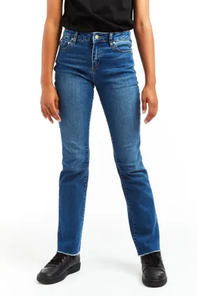 High Rise Fray Hem Bootcut