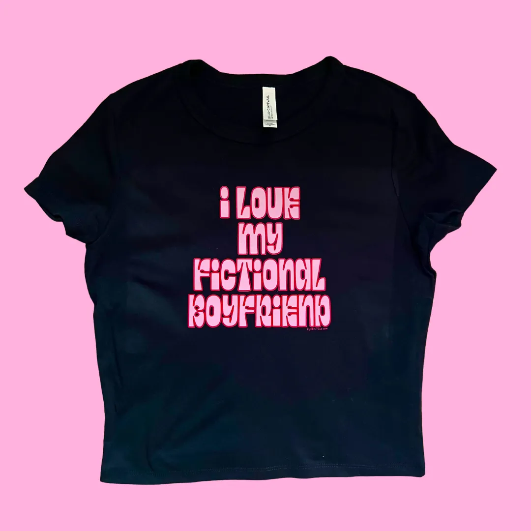 I Love My Fictional Boyfriend Ribbed Baby Tee