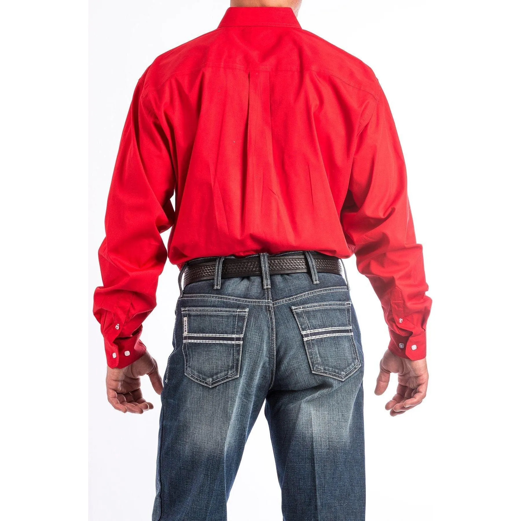 Men's Cinch Red Button-Down Western Shirt MTW1103313