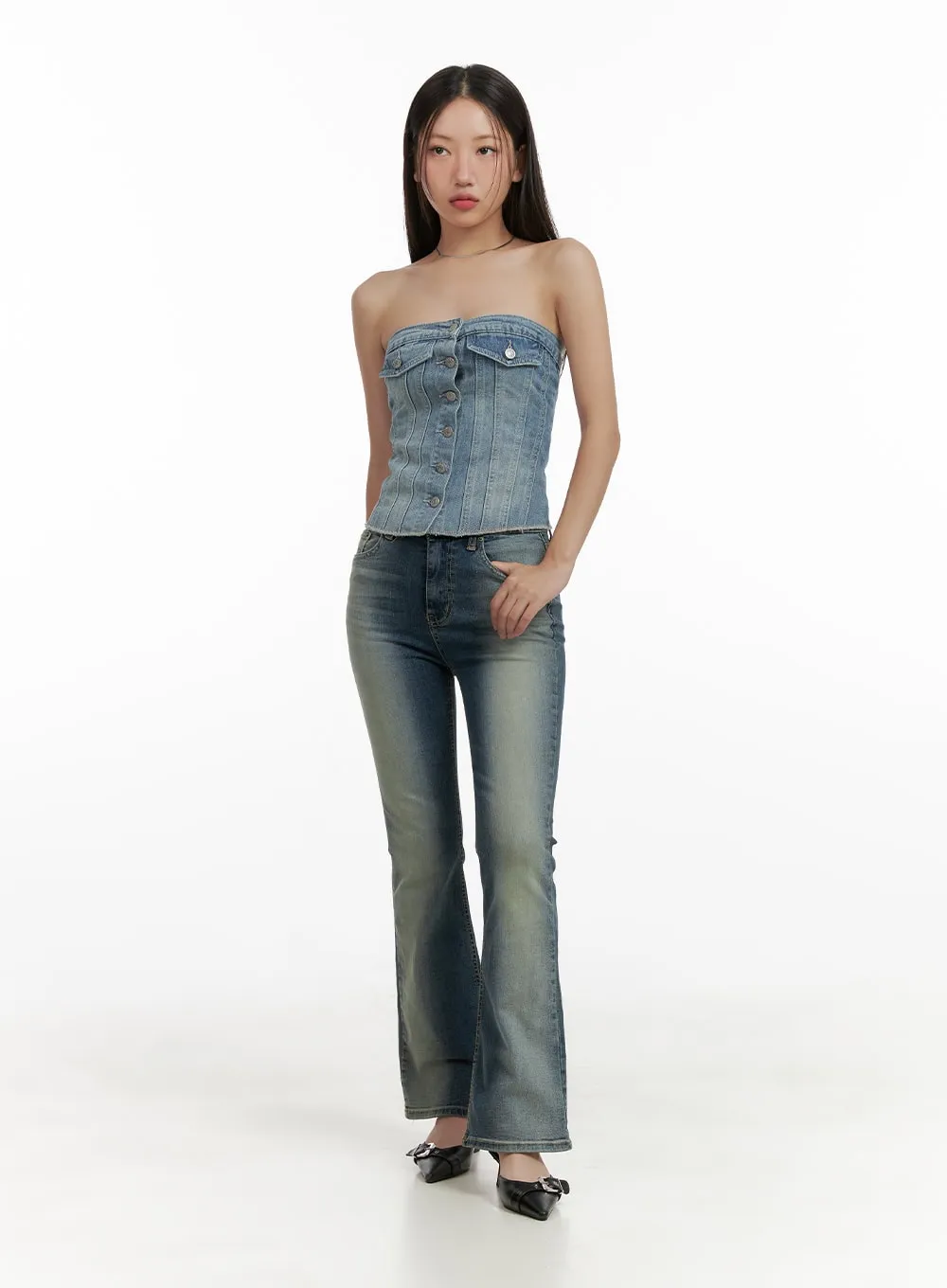 Mia Slim Washed Bootcut Jeans CL431