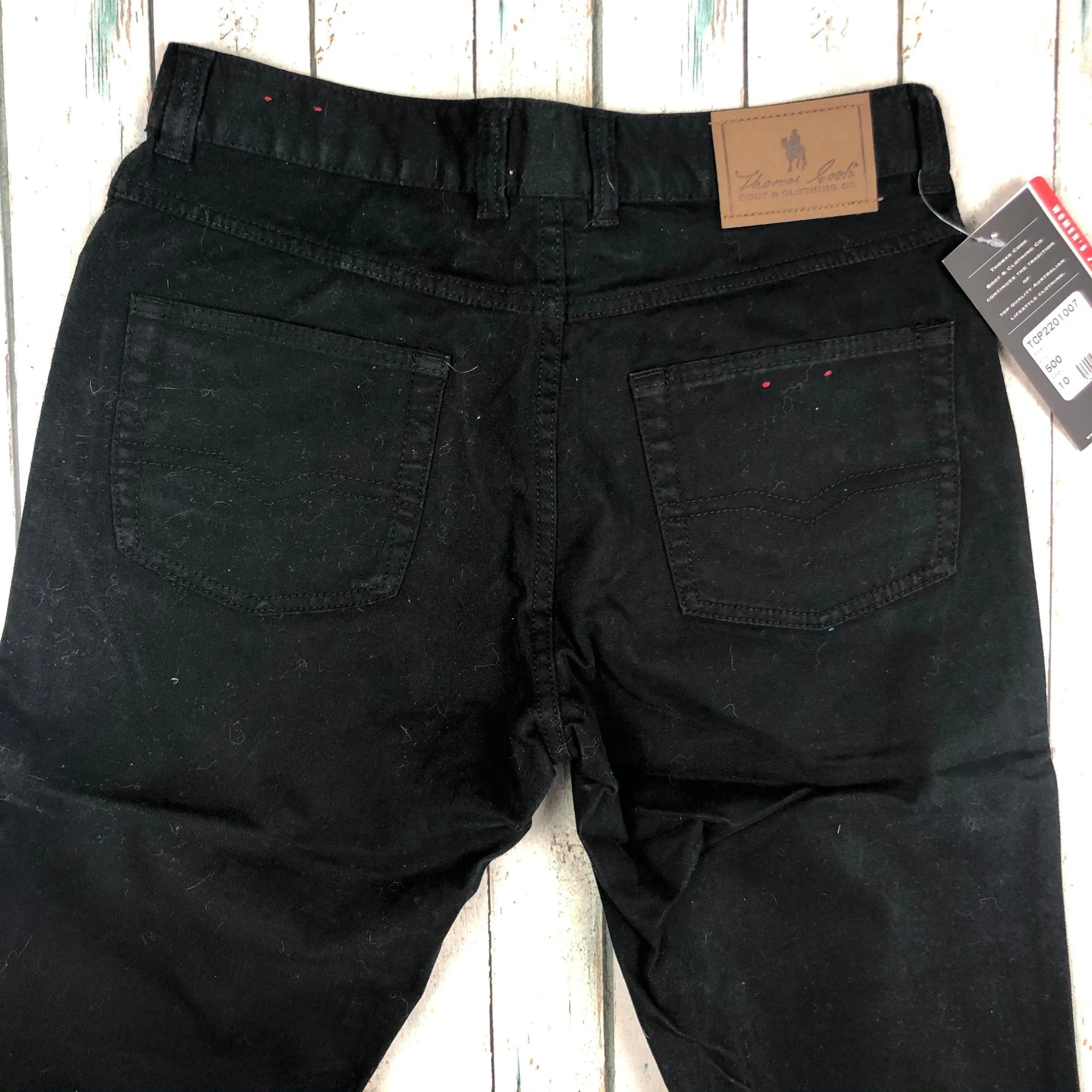 NWT- Thomas Cook Ladies Black Bootcut Stretch Jeans- Size 10