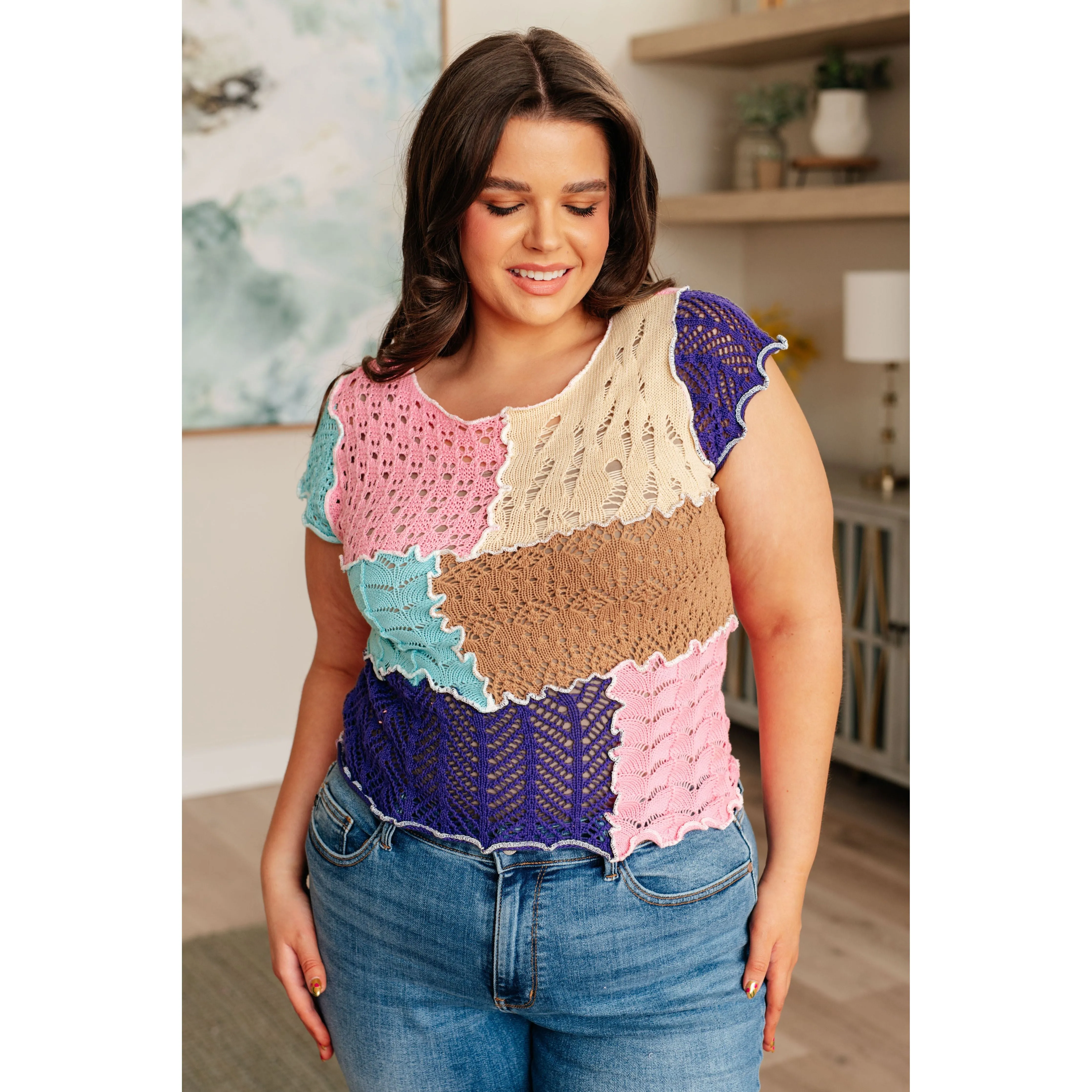 Patch Me Up Patchwork Knit Top