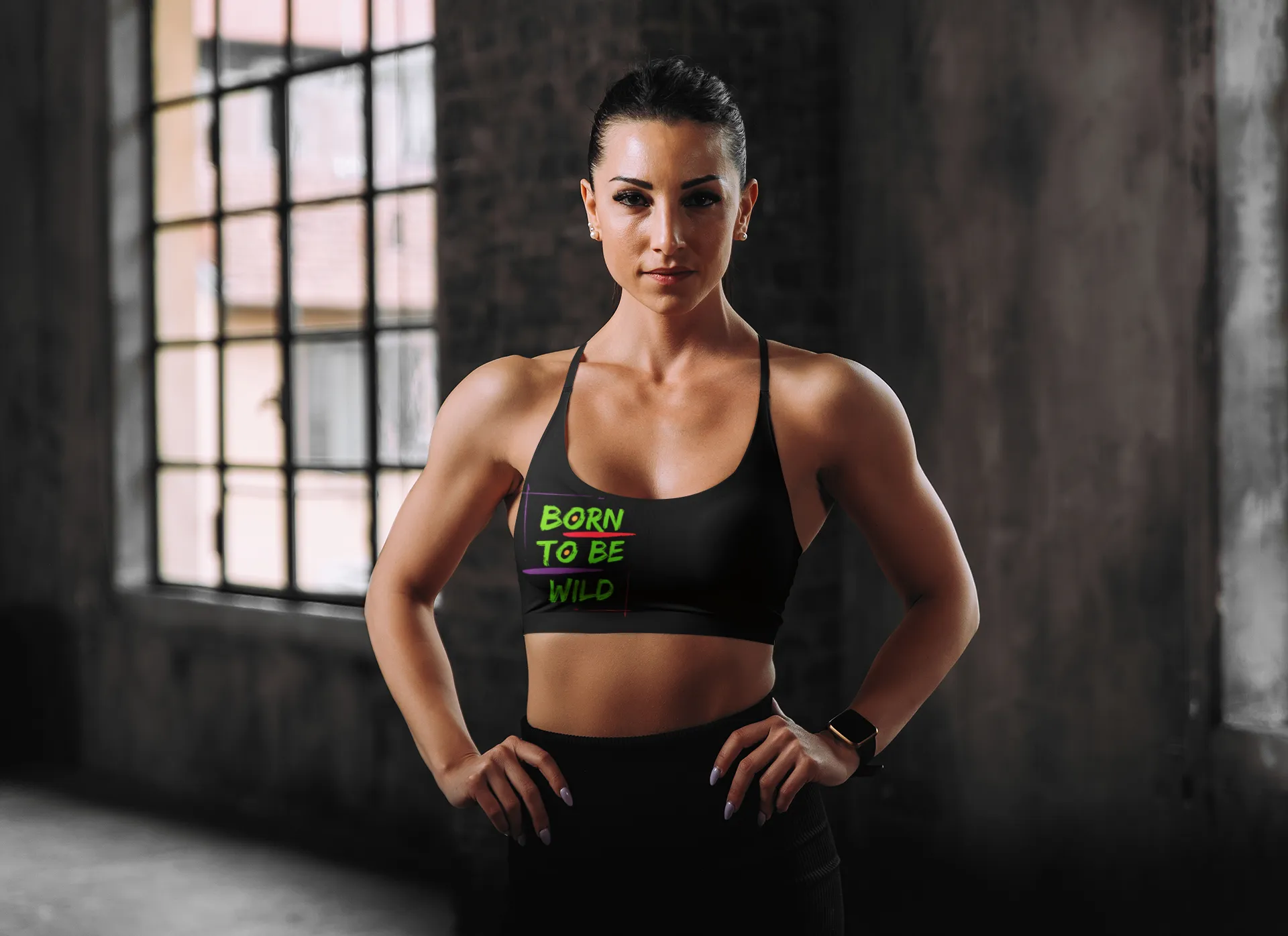 Sports Bra (Born To Be Wild ) Black