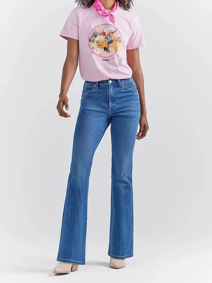 Wrangler X Barbie: Westward High Rise Bootcut Jean in Wrangler Blue